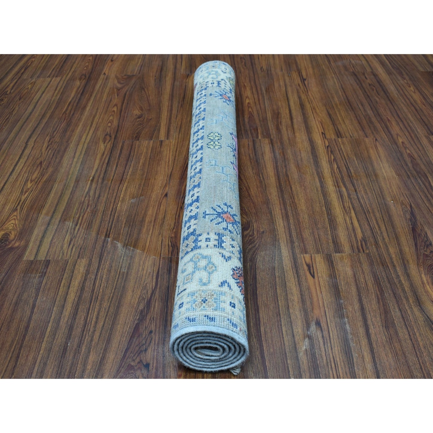 3'3"X5' Colorful Gray Fusion Kazak Pure Wool Hand Knotted Oriental Rug