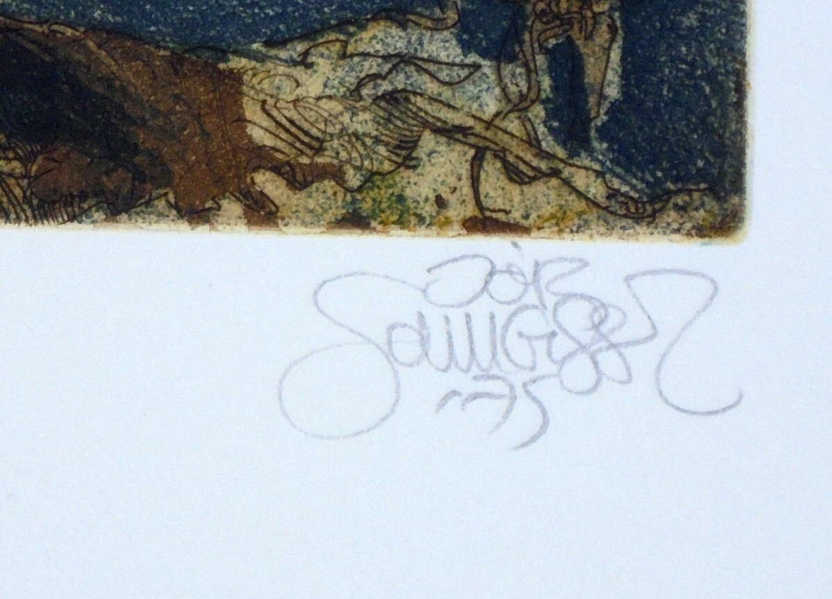 Jorg Schmeisser 1975 Butterfly Original Etching Print Pencil Singed