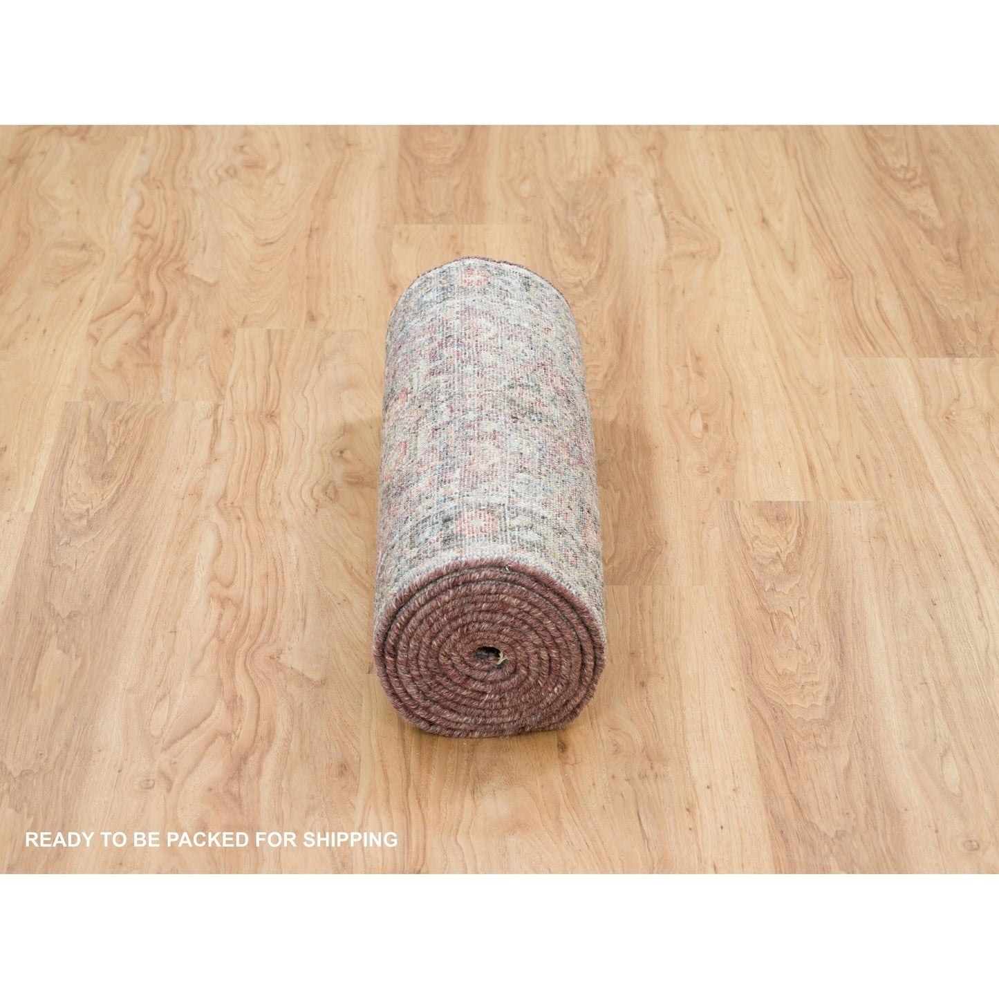 2'6"X11'9" Rosewood Red Heris Revival Soft Wool Hand Knotted Runner Rug