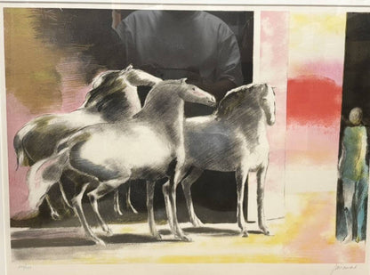 Paul Guiramand "Evening Stable With Horses" Lithograph Signed 203/220