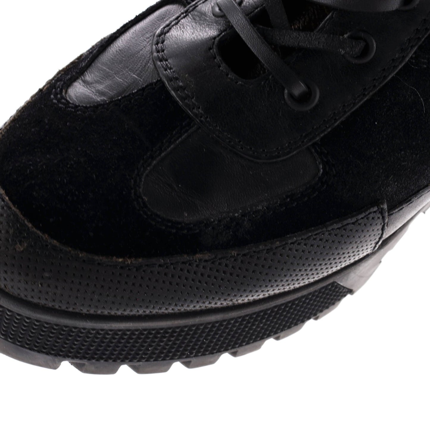 Louis Vuitton Women'S Laureate Platform Desert Boots Suede With Monogram Canvas