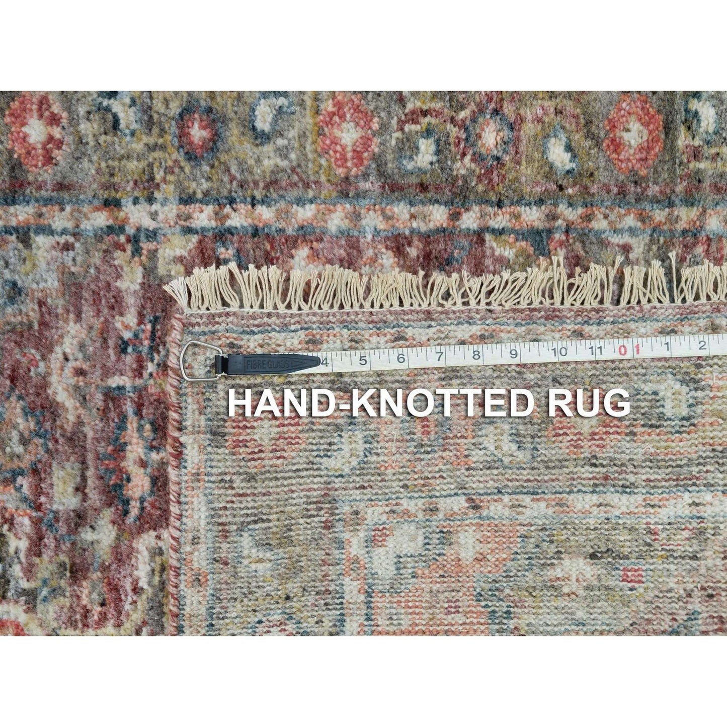2'6"X19'8" Prune Red Heriz Revival Hand Knotted All Wool Xl Runner Rug