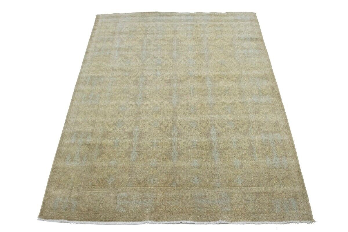 6X9 Ft Hand-Knotted Wool Chobi Peshawar Rug Muted