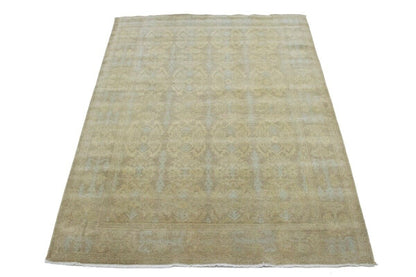 6X9 Ft Hand-Knotted Wool Chobi Peshawar Rug Muted