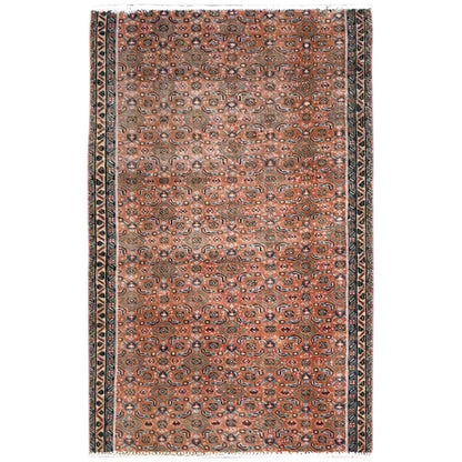 2'5"X3'8" Brown Hand Knotted Vintage North West Zoroastrian Fragment Rug