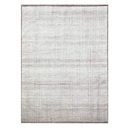 9'X12' Red & White Oxidized Grass Design Wool Hand Knotted Oriental Rug