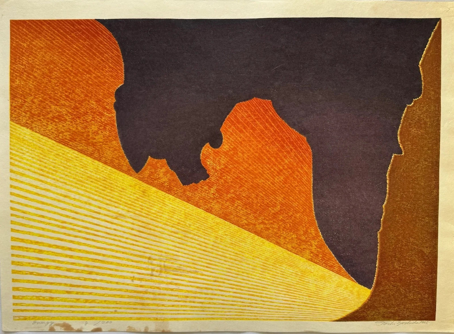 Toshi Yoshida "Energy" 1975 Signed Woodblock Print Limited Edition 200