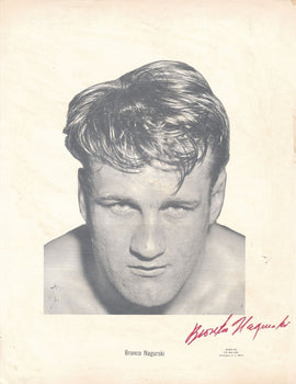 Bronco Nagurski Hof Autographed 8.5X11 B/W Photo