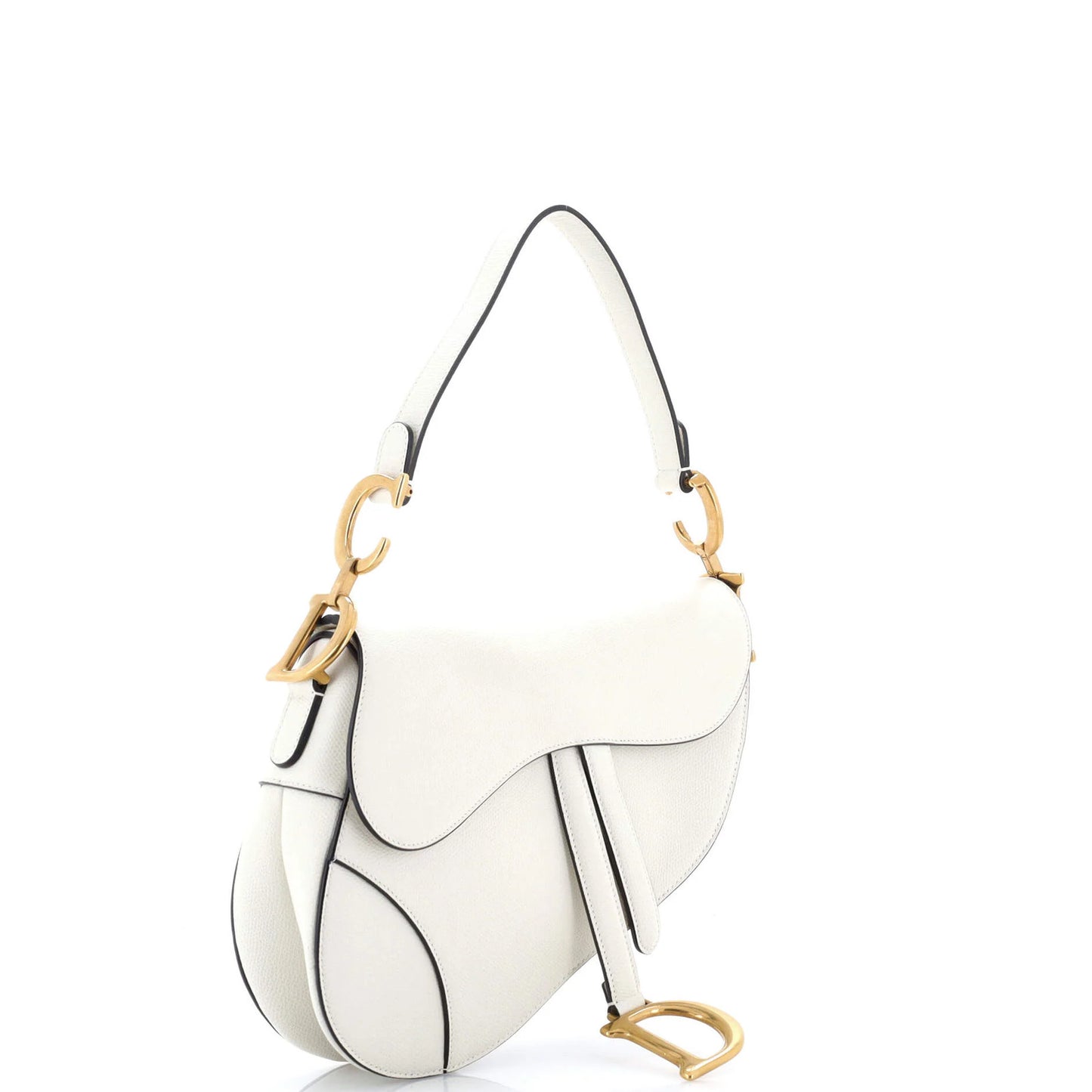 Christian Dior Saddle Handbag Leather Medium