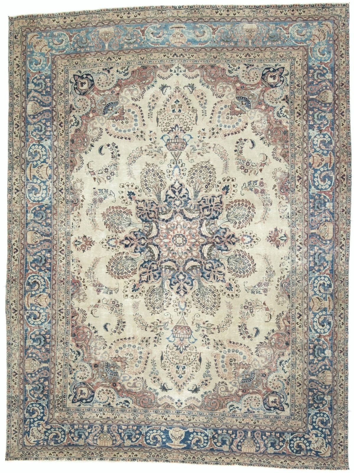 9'6X12'8 Ft Antique Distressed Stone-Washed