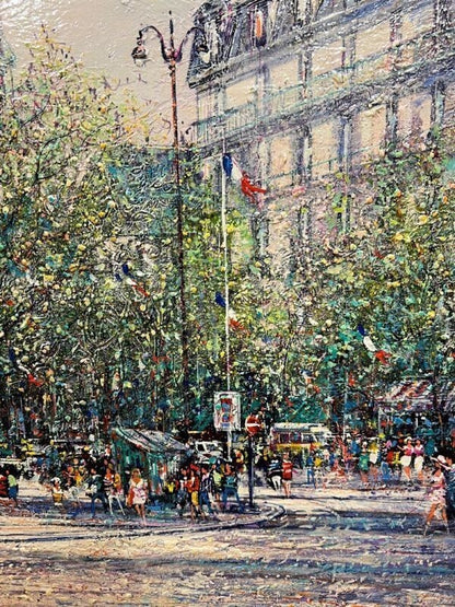 Guy Dessapt (France) Saint-Germain-Des-Prs Painting Oil Canvas Signed Framed
