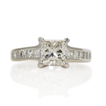 Ladies Platinum Diamond Ring, 1.03Ct Gia H/Vsi
