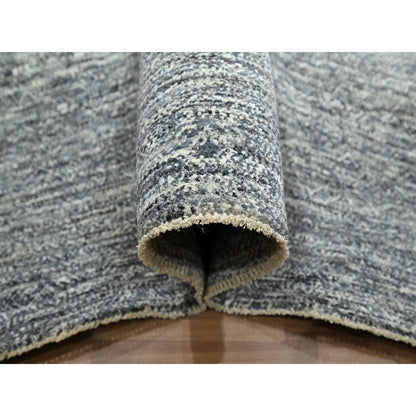 8'X10' Gray Kohinoor Pattern Small Geometric Design Hand Knotted Wool Rug