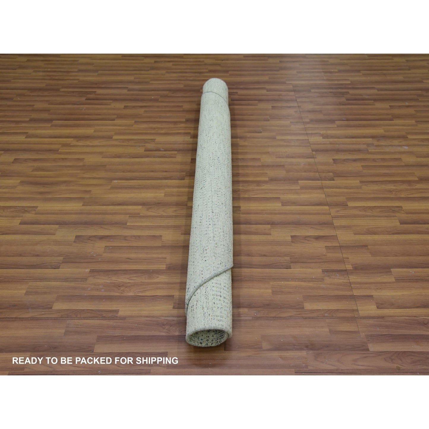 6'X6' Wickham Gray Hand Knotted Grass Design Modern Undyed Wool Round Rug