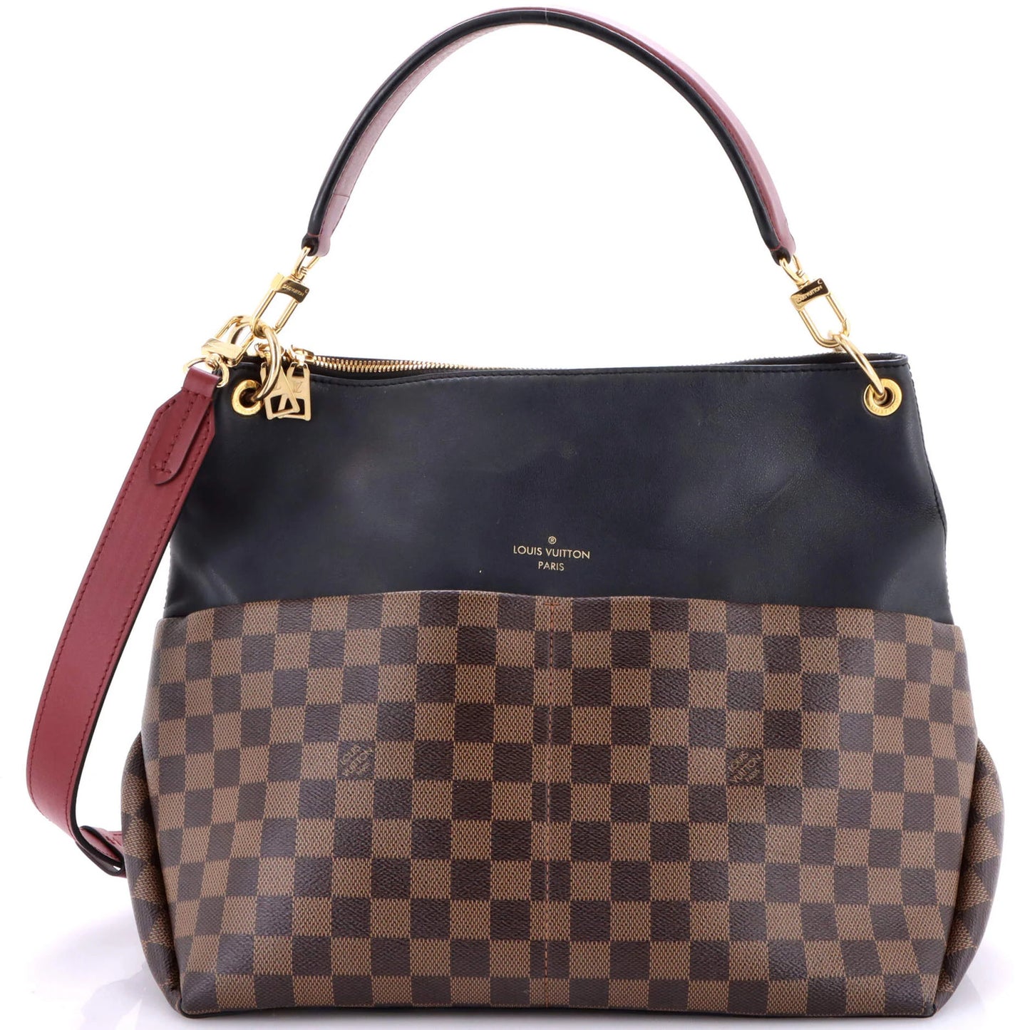 Louis Vuitton Maida Handbag Damier With Leather