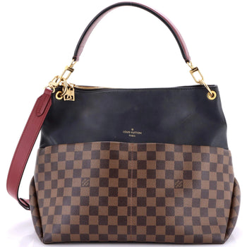 Louis Vuitton Maida Handbag Damier With Leather