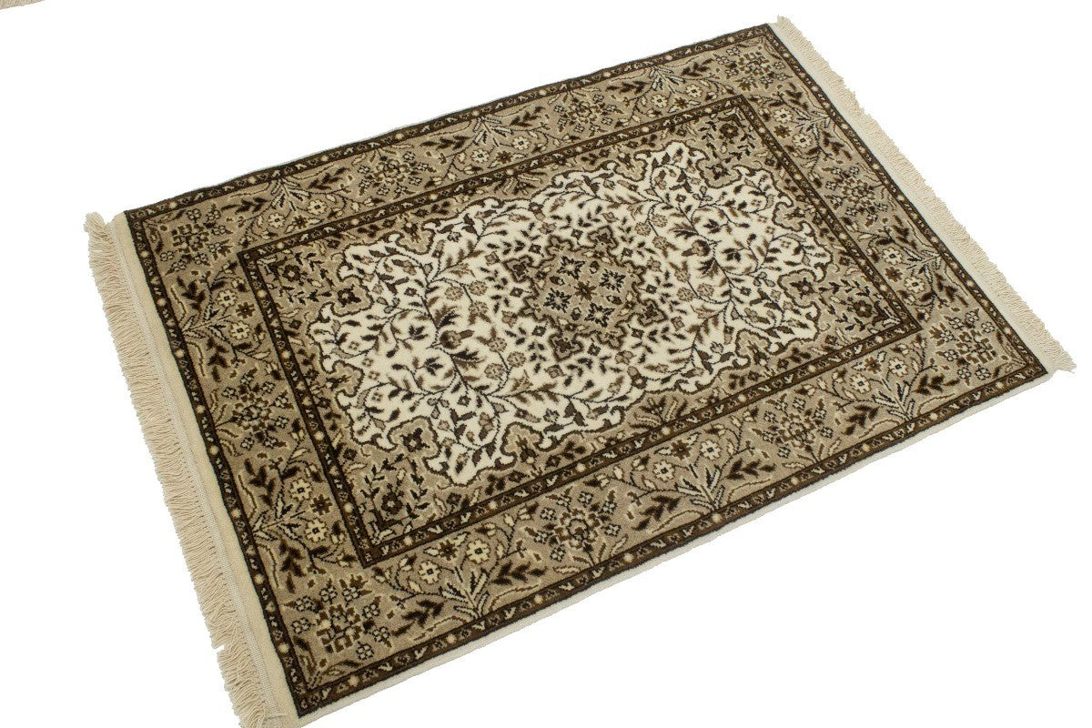 3X4 Handmade Small Classic Kirman Floral Rug Wool Oriental Area Decor Carpet