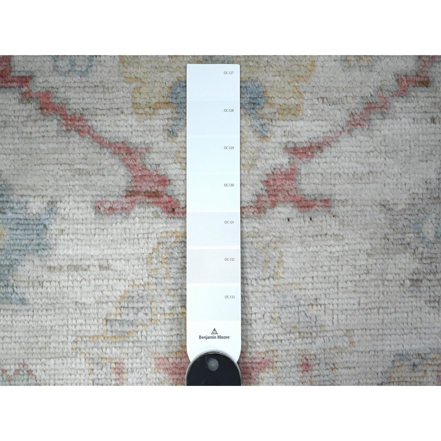 3'X13'6" Alabaster White Wool Foundtion Runner Angora Oushak Oriental Rug