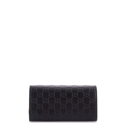 Gucci Padlock Continental Chain Wallet Guccissima Leather Long