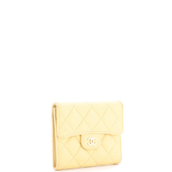 Chanel Cc Compact Classic Flap Wallet Quilted Caviar