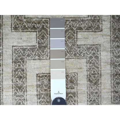 2'7"X9'5" Moroccan Berber Influence Pattern Wool Hand Knotted Runner Rug