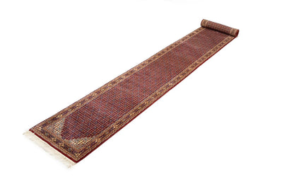 Hand knotted Indo Botemir wool runner rug oriental carpet hallway