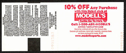 1999 Ticket Stub Yankees Vs. Rays Ny Clinch'S Al East Soriano 1St Career Hit