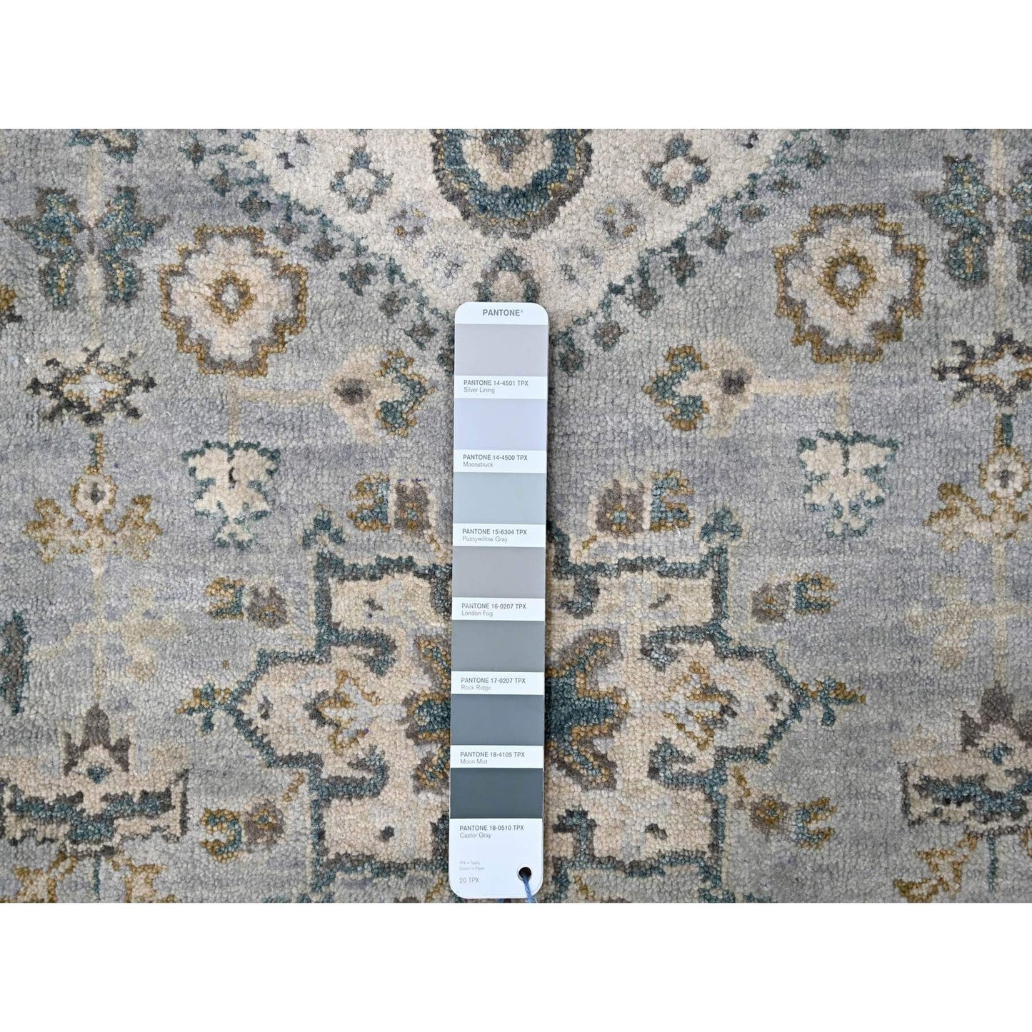 2'7"X27'9" Gray Karjihooz Geometric Design Hand Knotted Wool Runner Rug