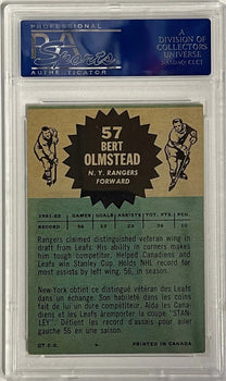 Bert Olmstead Autographed 1962-63 Topps Card #57 (Psa)
