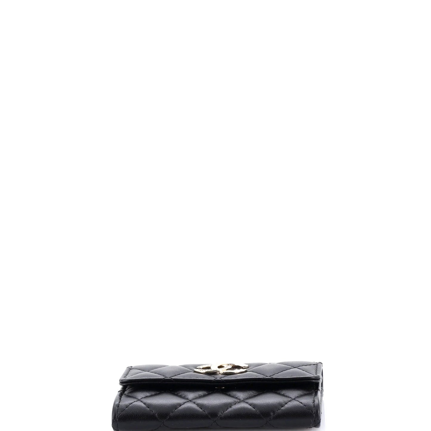 Chanel Crystal Cc Flap Card Case Quilted Lambskin