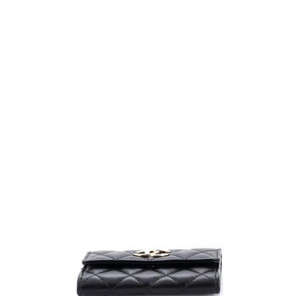 Chanel Crystal Cc Flap Card Case Quilted Lambskin