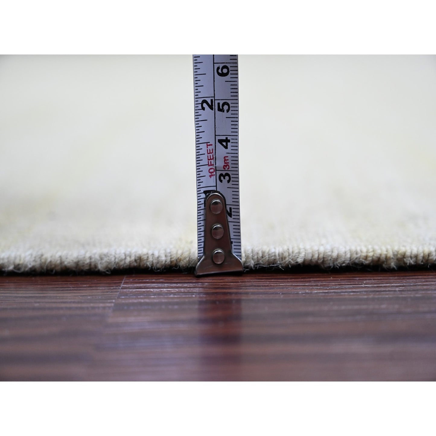 8'9"X12'4" Beige Flat Weave Solid Design Hand Woven Hand Spun Wool Rug