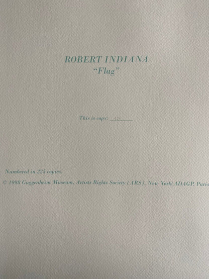 Robert Indiana Lithograph Guggenheim Museum Coa
