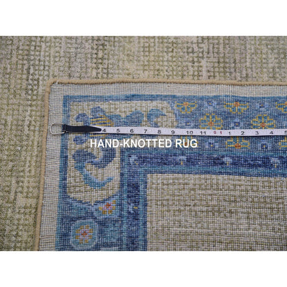 9'1"X12'1" Gray Ming Dynasty Flower Bouquet Wool Hand Knotted Rug