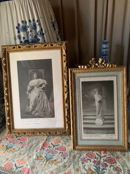 Julia Bartet Signed Photo Set 1911  French Antique Actress Portraits W/ Frames