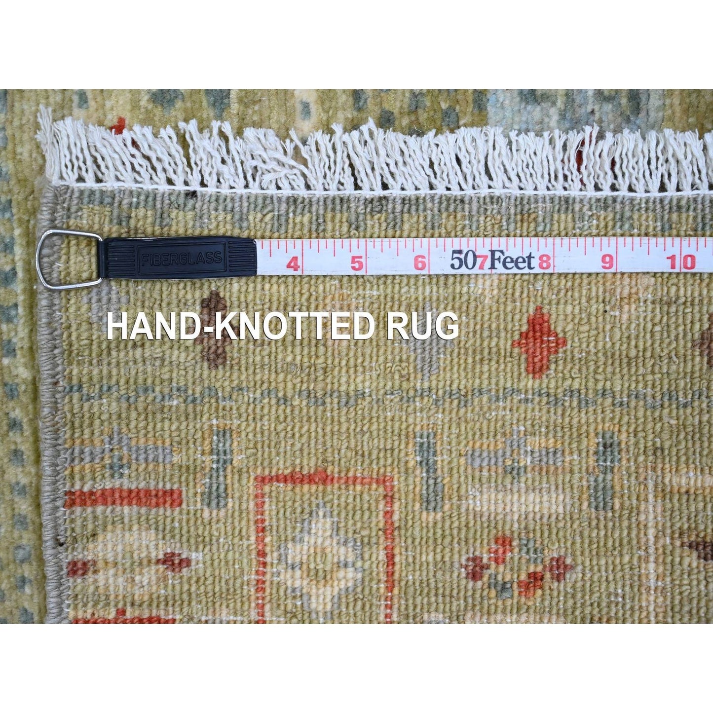 2'9"X5'10" Green Kashkuli Animal Figurine Hand Knotted Wool Runner Rug