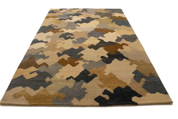 Indo-Gabbeh Modern Multicolor Abstract Rug