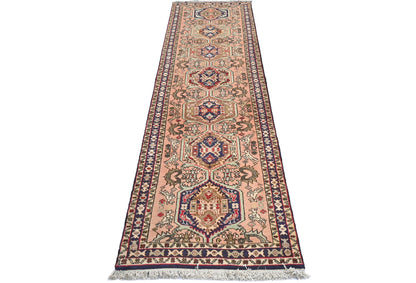 Handmade Pale Pink Oriental Runner Rug Tribal
