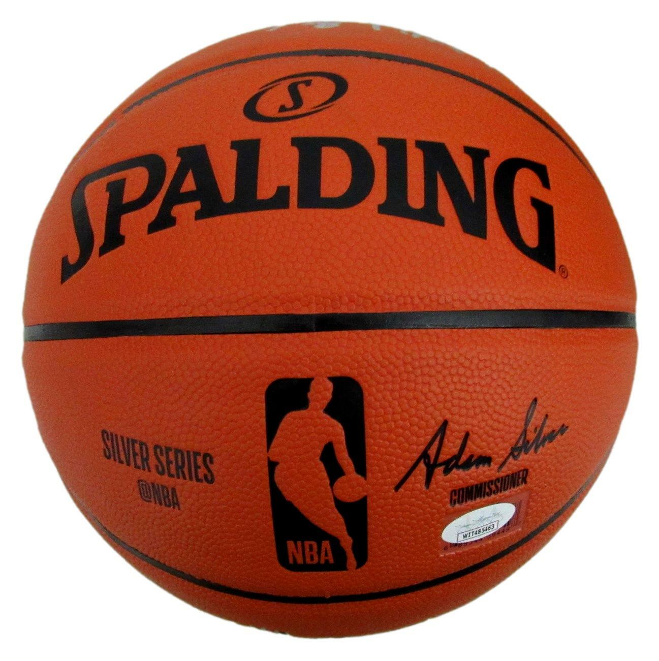 Alex English Hof Nuggets Signed/Inscr Spalding Nba Basketball Jsa 159273