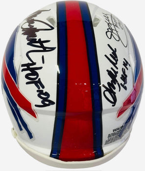 Jim Kelly Thurman Thomas Andre Reed Bruce Smith Signed Buffalo Bills Mini Helmet