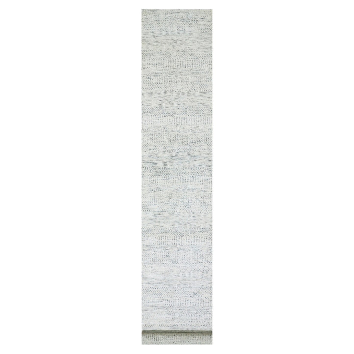 2'5"X15'10" Stonington Gray Modern Wool Hand Knotted Undyed Xl Runner Rug