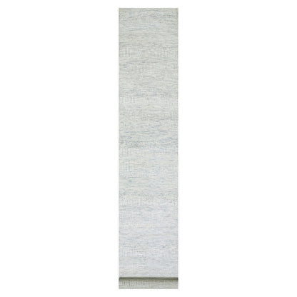 2'5"X15'10" Stonington Gray Modern Wool Hand Knotted Undyed Xl Runner Rug