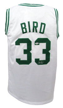 Larry Bird Hof Signed/Auto White Custom Basketball Jersey Celtics Psa/Dna 200502