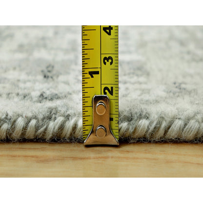 2'6"X31'8" Gray Wool Undyed Modern Hand Knotted Hand Spun Xl Runner Rug