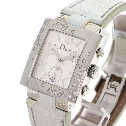 Christian Dior Riva Sparkling Chronograph Watches D81-101 Stainless Steel/Le...