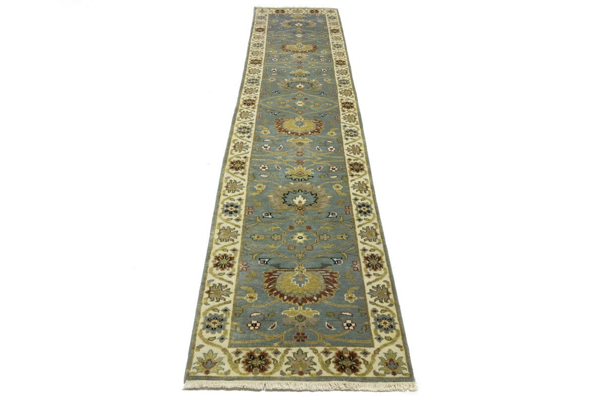 Muted Floral Peshawar Osh Chobi Runner Rug