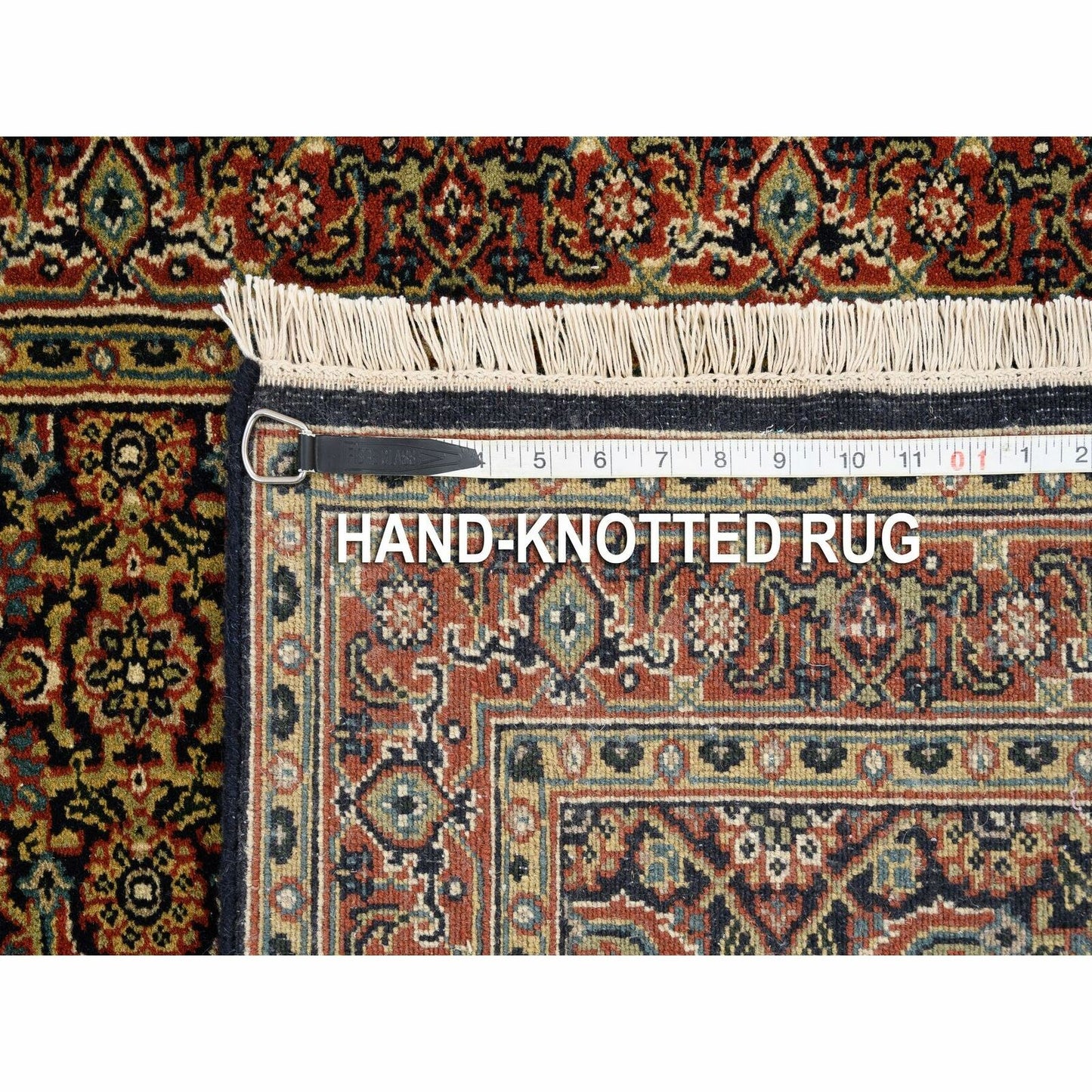 2'8"X9'9" Wool And Silk Herati Design 250 Kpsi Hand Knotted Runner Rug