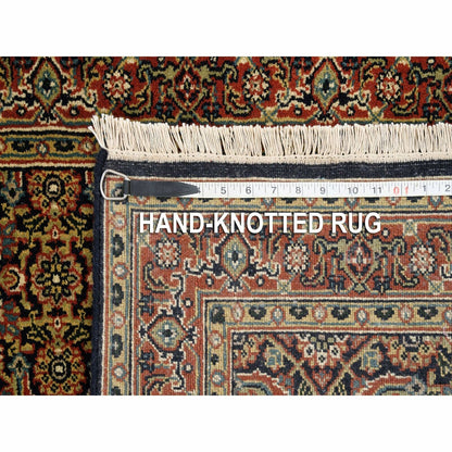 2'8"X9'9" Wool And Silk Herati Design 250 Kpsi Hand Knotted Runner Rug