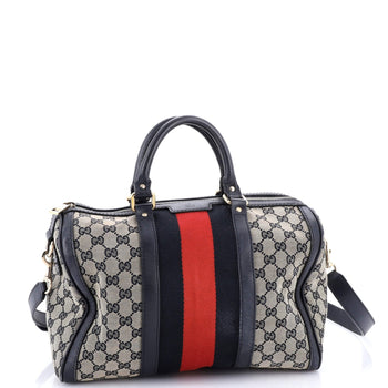 Gucci Vintage Web Boston Bag Gg Canvas Medium