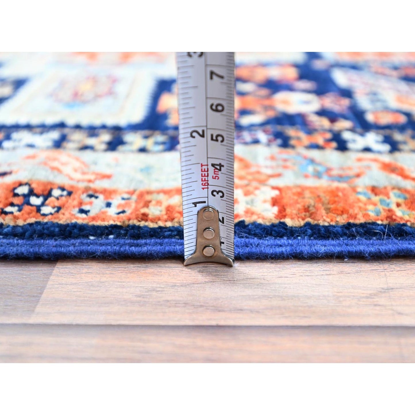 2'X5'10" Yale Blue Armenian Caucasian Design 200 Kpsi Runner Oriental Rug